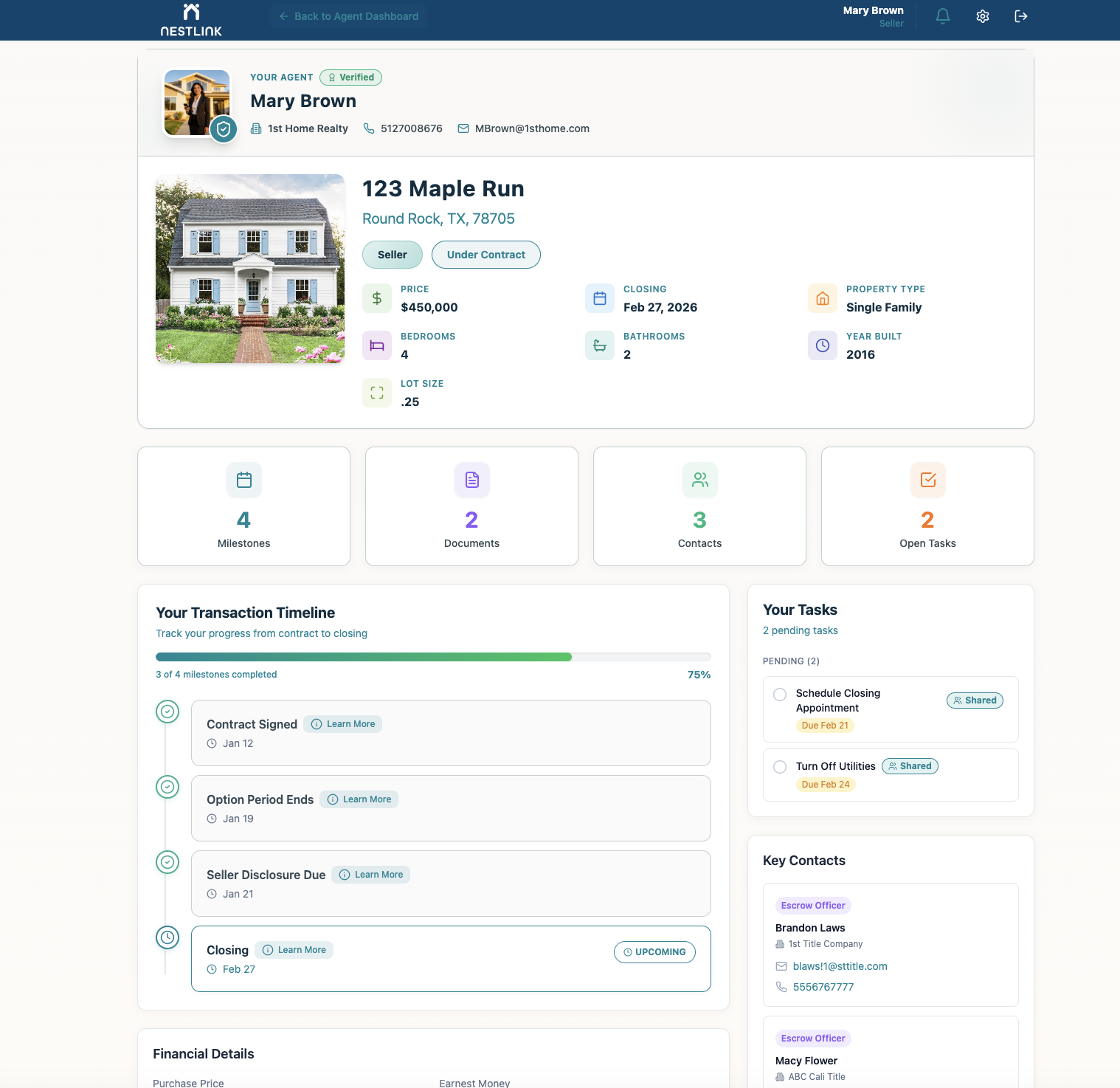 Client Realtor Transaction Portal