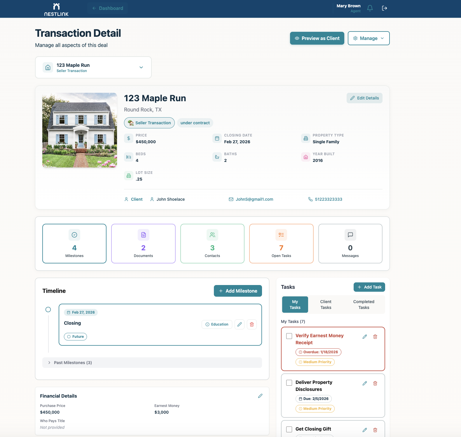 Real Estate Transaction Management System | Nestlink